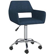 Otočná jídelní židle modrá textil, 3089359 - Jídelní židle