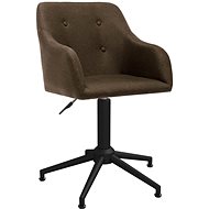 Otočná jídelní židle tmavě hnědá textil, 3089466 - Jídelní židle