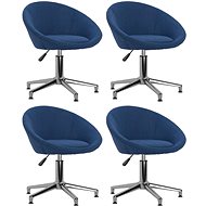 Otočné jídelní židle 4 ks modré textil, 3089503 - Jídelní židle