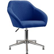 Otočná jídelní židle modrá textil, 3089632 - Jídelní židle
