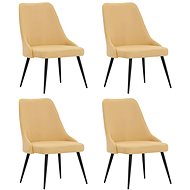 Jídelní židle 4 ks žluté textil, 3090154 - Jídelní židle