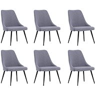 Jídelní židle 6 ks světle šedé textil, 3090158 - Jídelní židle
