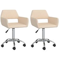 Otočné jídelní židle 2 ks krémové textil, 330321 - Jídelní židle