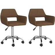 Otočné jídelní židle 2 ks hnědé textil, 330322 - Jídelní židle