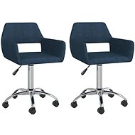 Otočné jídelní židle 2 ks modré textil, 330324 - Jídelní židle