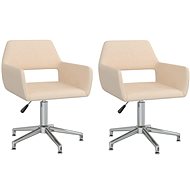 Otočné jídelní židle 2 ks krémové textil, 330345 - Jídelní židle
