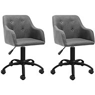 Otočné jídelní židle 2 ks světle šedé textil, 330378 - Jídelní židle