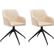 Otočné jídelní židle 2 ks krémové textil, 330429 - Jídelní židle