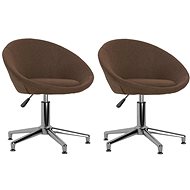 Otočné jídelní židle 2 ks hnědé textil, 330454 - Jídelní židle