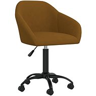Otočná jídelní židle hnědá samet, 330553 - Jídelní židle