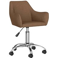 Otočná jídelní židle hnědá textil, 330929 - Jídelní židle