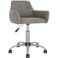 Otočná jídelní židle světle šedá samet, 331063 - Jídelní židle