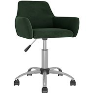 Otočná jídelní židle tmavě zelená samet, 331065 - Jídelní židle