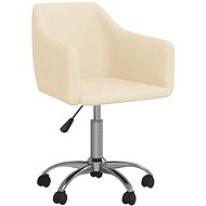 Otočná jídelní židle krémová textil, 331164 - Jídelní židle