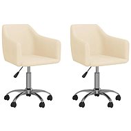 Otočné jídelní židle 2 ks krémové textil, 331176 - Jídelní židle