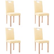 Jídelní židle 4 ks krémové textil, 336772 - Jídelní židle