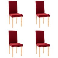 Jídelní židle 4 ks vínové textil, 336800 - Jídelní židle