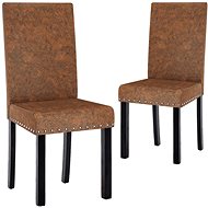 Jídelní židle 2 ks hnědé textil, 336815 - Jídelní židle