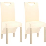 Jídelní židle 2 ks krémové textil, 336961 - Jídelní židle