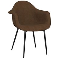Jídelní židle tmavě hnědá textil, 338088 - Jídelní židle