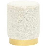Kulatá stolička bílá fleece, 340251 - Stool