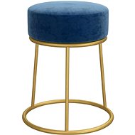 Kulatá stolička modrá samet, 340254 - Stool
