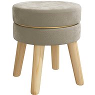 Kulatá stolička tmavě šedá samet, 340271 - Stool
