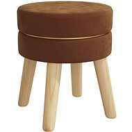 Kulatá stolička hnědá samet, 340274 - Stool
