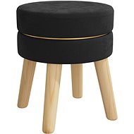 Kulatá stolička černá samet, 340275 - Stool