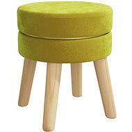 Kulatá stolička mechově zelená samet, 340277 - Stool