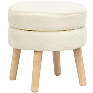 Kulatá stolička bílá plyš, 340278 - Stool