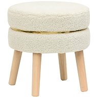 Kulatá stolička bílá fleece, 340281 - Stool
