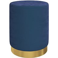 Kulatá stolička s úložným prostorem modrá samet, 340284 - Stool
