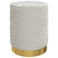 Kulatá stolička s úložným prostorem světle šedá samet, 340285 - Stool