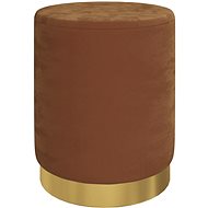Kulatá stolička s úložným prostorem hnědá samet, 340289 - Stool