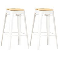 Barové stoličky 2 ks biele masívne mangovníkové drevo, 286133 - Barová stolička