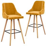 Barové stoličky 2 ks žlté zamat, 289470 - Barová stolička