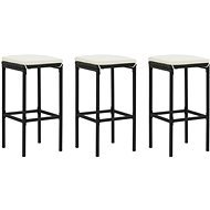 Barové stoličky s poduškami 3 ks černé polyratan, 313443 - Barová židle