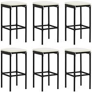 Barové stoličky s poduškami 3 ks černé polyratan, 313449 - Barová židle
