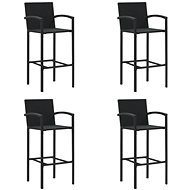 Barové stoličky 4 ks čierne, polyratan, 313455 - Barová stolička