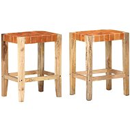 Barové stoličky 2 ks hnědé pravá kůže 60 cm, 321831 - Barová židle