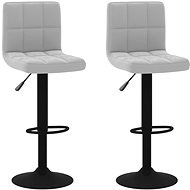 Barové stoličky 2 ks svetlo sivé zamat, 334305 - Barová stolička
