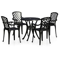 5dílný bistro set litý hliník černý, 3070608 - Zahradní nábytek