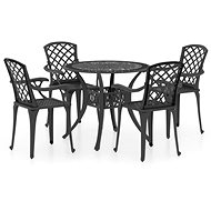 5dílný bistro set litý hliník černý, 3070611 - Zahradní nábytek