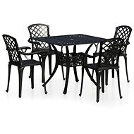 5dílný bistro set litý hliník černý, 3070614 - Zahradní nábytek