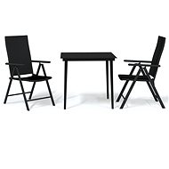 3dílný zahradní jídelní set černý, 3099107 - Zahradní nábytek