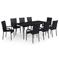 9dílný zahradní jídelní set černý, 3099400 - Zahradní nábytek