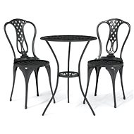 3dílný bistro set litý hliník černý, 317754 - Zahradní nábytek