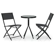 3dílný bistro set ocel černý, 318765 - Zahradní nábytek