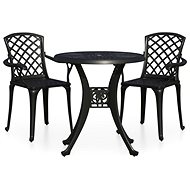 3dílný bistro set litý hliník černý, 3070581 - Zahradní nábytek